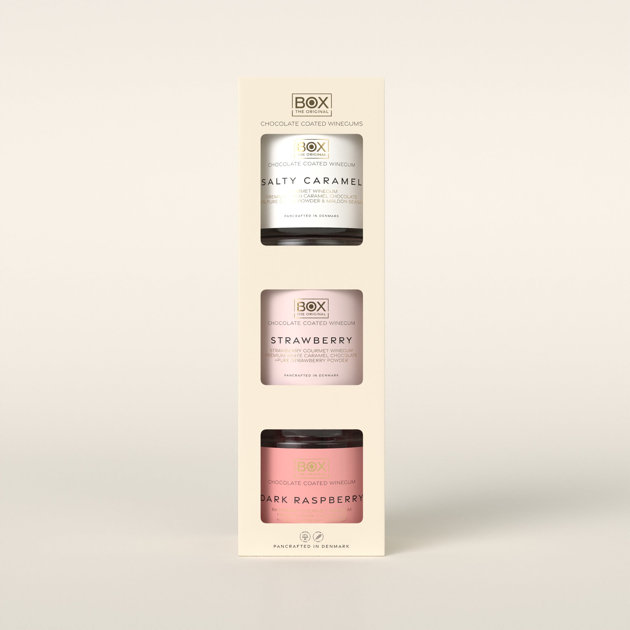 GIFTBOX 3 - D - Salty Caramel + Strawberry + Dark Raspberry