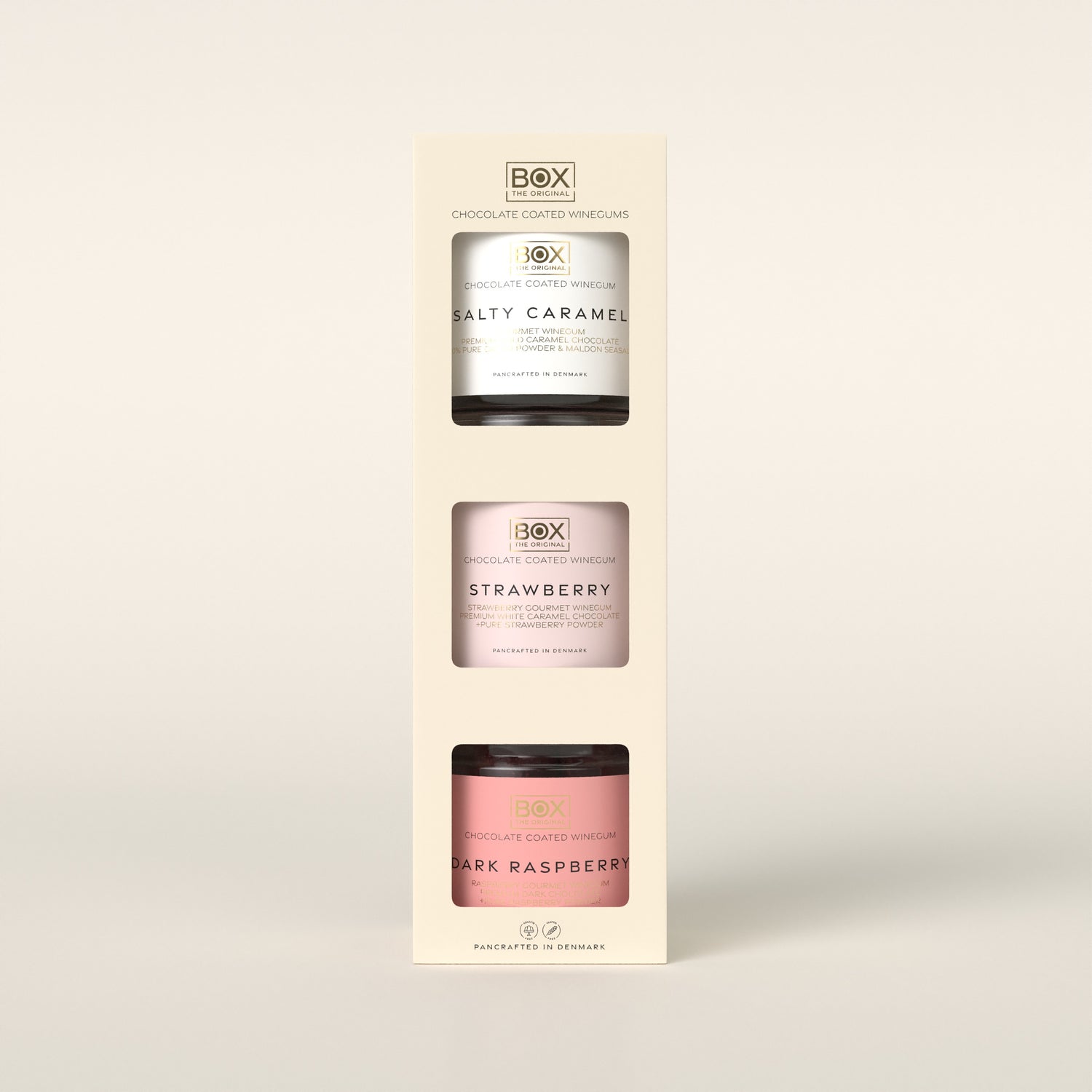 GIFTBOX 3 - D - Salty Caramel + Strawberry + Dark Raspberry