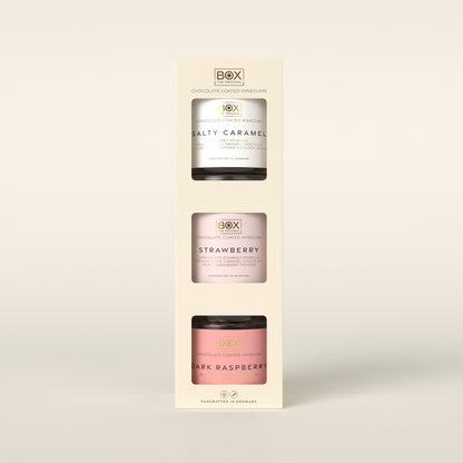 GIFTBOX 3 - D - Salty Caramel + Strawberry + Dark Raspberry