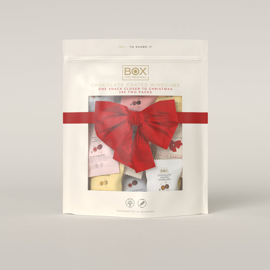 CHRISTMAS CALENDER GIFTBAG - ONE SNACK CLOSER TO CHRISTMAS - 24 x TWO PACKS - Levering starter slut september